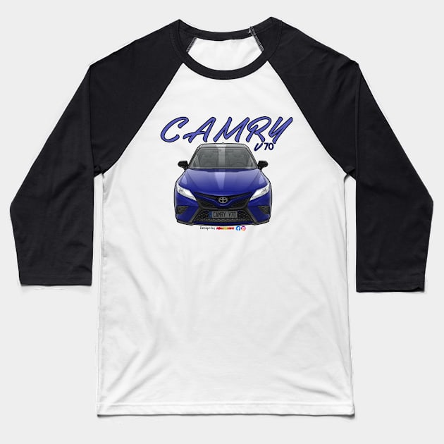 Toyota Camry V70 Blue Baseball T-Shirt by PjesusArt